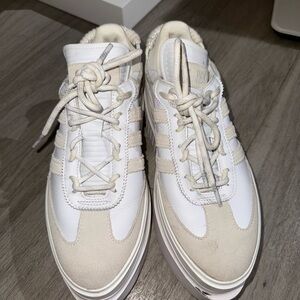 Adidas Women's Cream and White Sneakers
